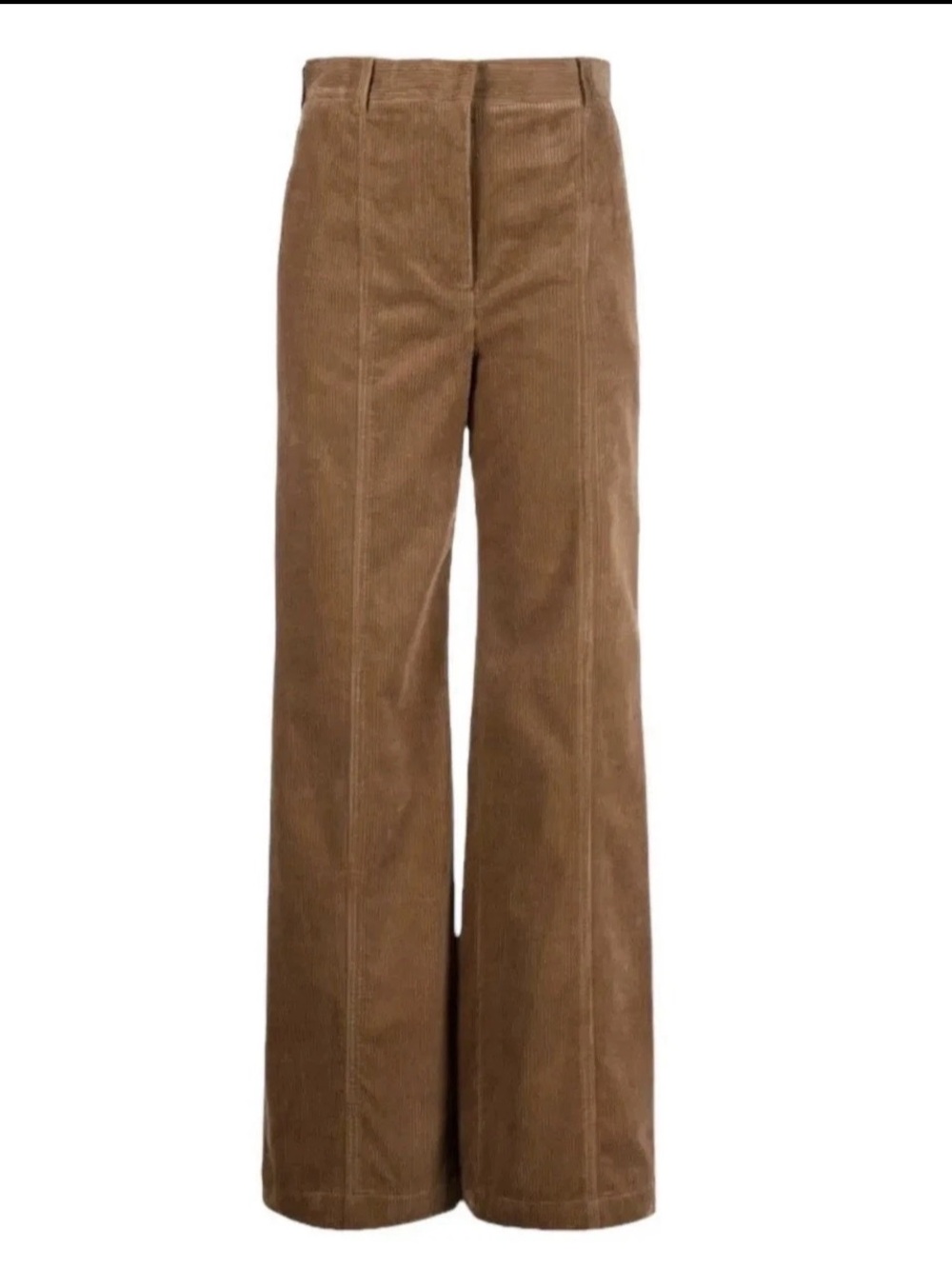 Burberry London England Wide Leg Corduroy Pants Carmel Brown Cotton Size US 4